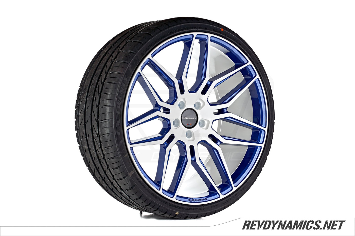 Giovanna Bogota 22" Rim Powdercoated Blue Fire and White Polaris Slingshot colors