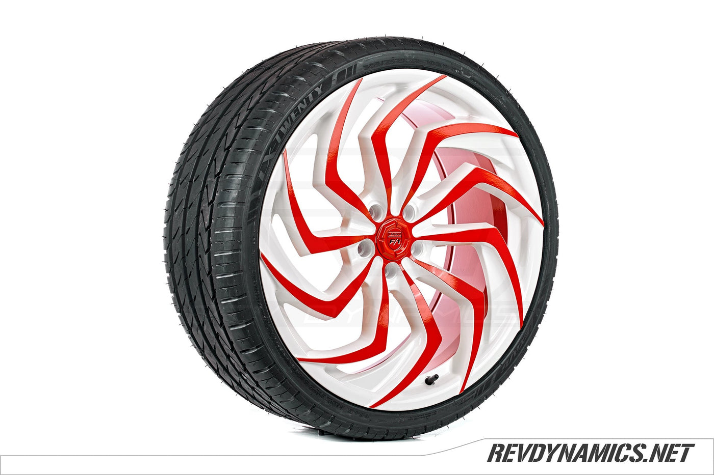 Lexani Shadow 22" Rim Powdercoated White and Indy Red Polaris Slingshot colors