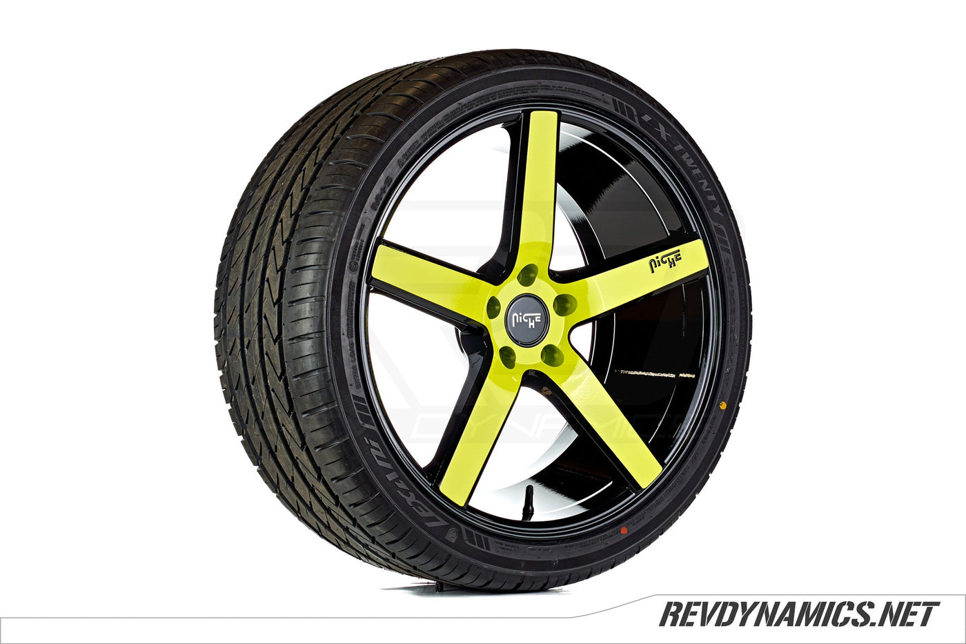 Niche Milan 20" Rim Powdercoated Lime Squeeze and Black Polaris Slingshot colors