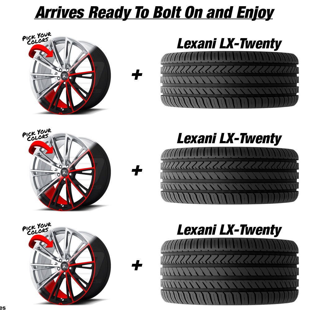 Polaris Slingshot Asanti ABL-30 Custom Finish Wheel and Tire Package