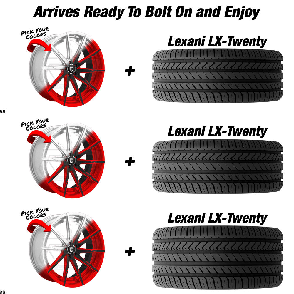 Polaris Slingshot Lexani CSS-15 Custom Finish Wheel and Tire Package