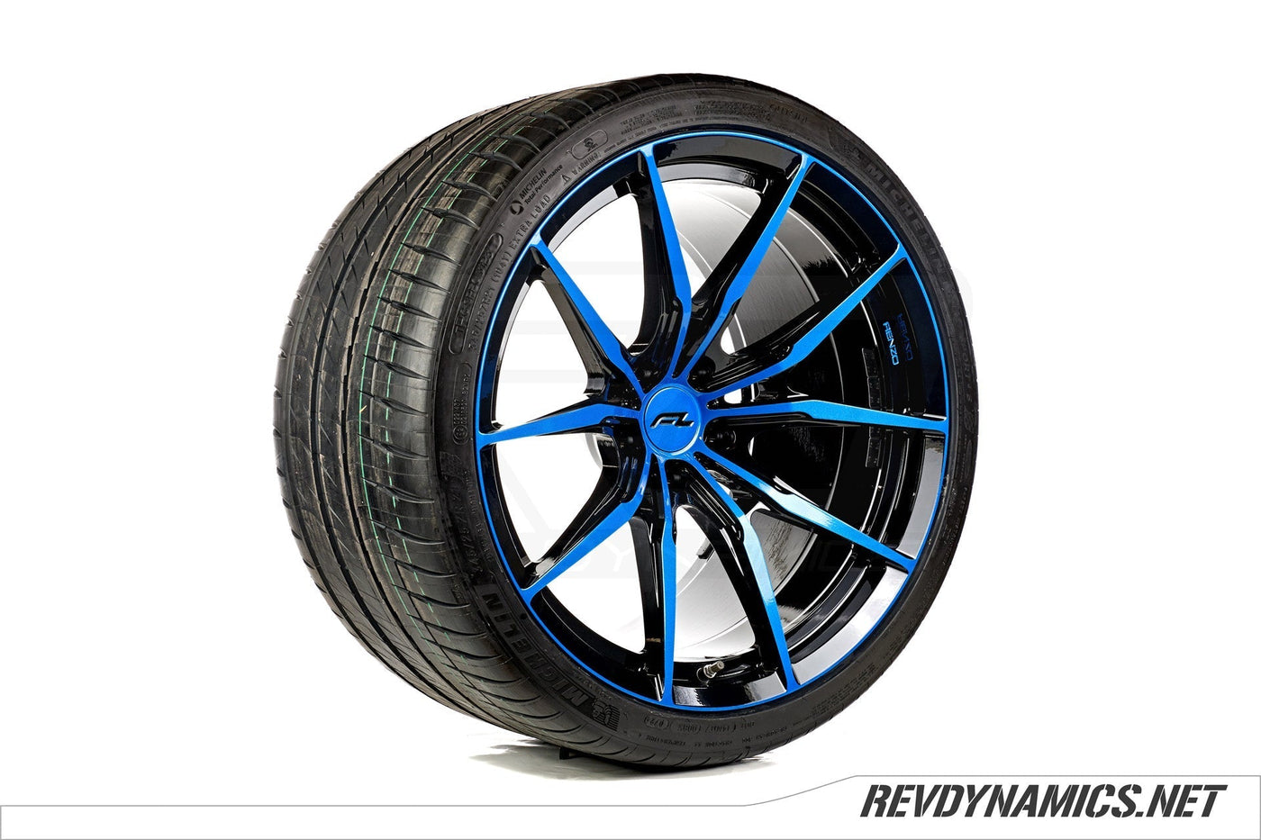 Forgedlite LC6 20x13" Rim Powdercoated Riptide Blue and Black Corvette C8 Z06 colors 