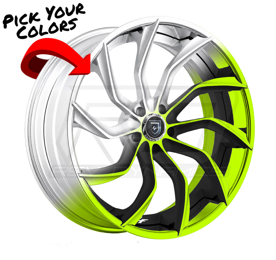 Lexani LZ-753 Forged Slingshot 22" Front and 22x12" Super Wide Rear Wheel and Tire Package