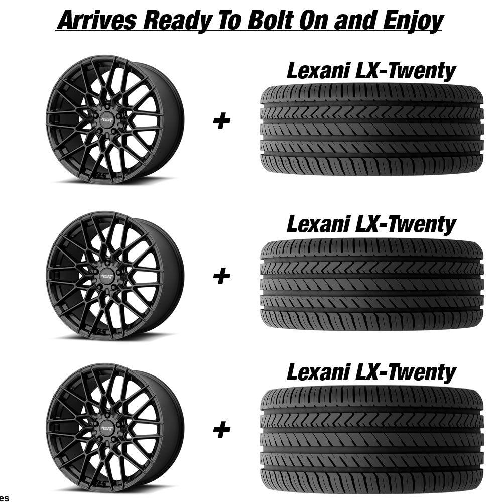 Polaris Slingshot American Racing Barrage Satin Black Wheel and Tire Package