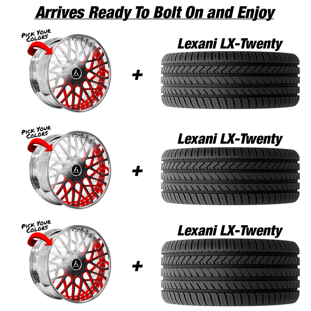 Polaris Slingshot Artis Troy XL Custom Finish Wheel and Tire Package