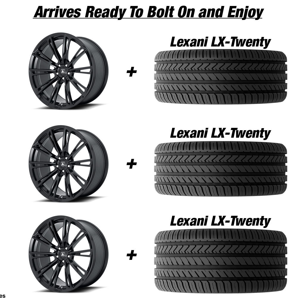 Polaris Slingshot Asanti ABL-30 Gloss Black Wheel and Tire Package