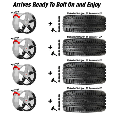 C8 Z06 E-Ray Renzo Forgedlite MC3 Custom Finish 20in wheel and Michelin Pilot Sport All Season 4 ZP tire package