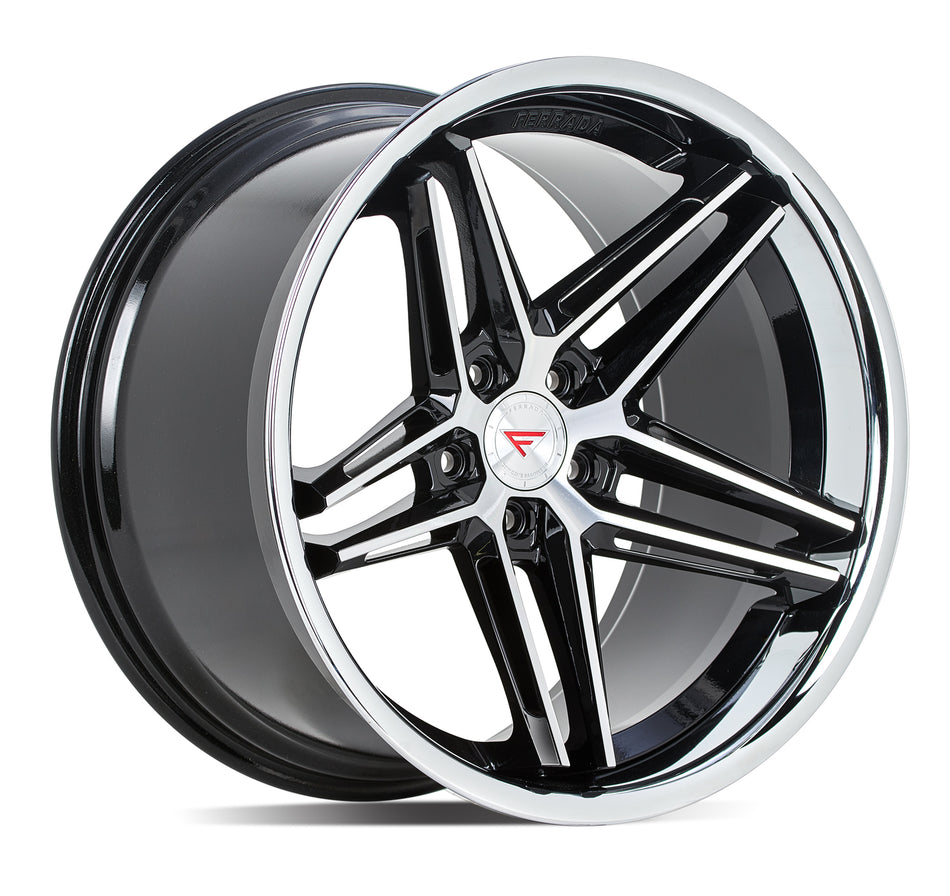 Ferrada CM1 Tesla Model 3 20" Front and Rear Wheel and Tire Package - Black w/ Machined Face