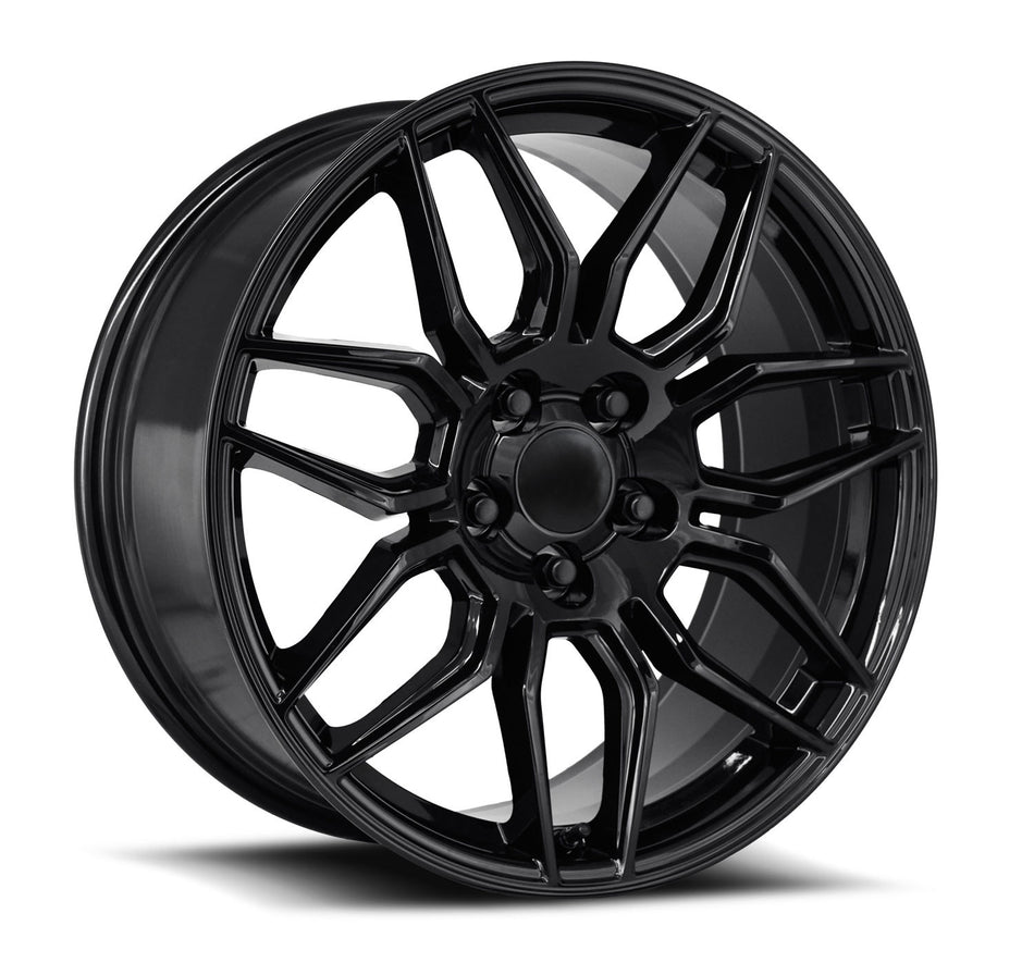 Factory Reproductions FR401F C8 Corvette 19" Front 20" Rear Wheel and Tire Package - Gloss Black