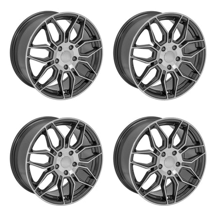 Chevy Corvette C7 Stingray OE Wheels CV03 Gunmetal Machined 18in wheel package
