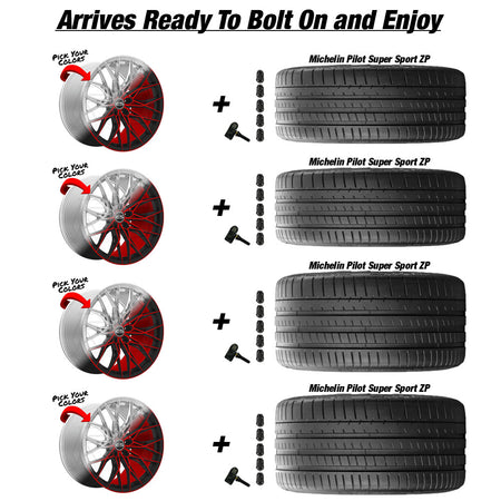 Chevy Corvette C7 Z06 E5 Sebring Custom Finish 19in wheel and Michelin Pilot Super Sport ZP tire package
