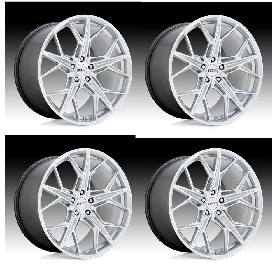 Chevy Corvette C8 Stingray Cray Hammerhead Gloss Silver wmachined face 20in wheel package