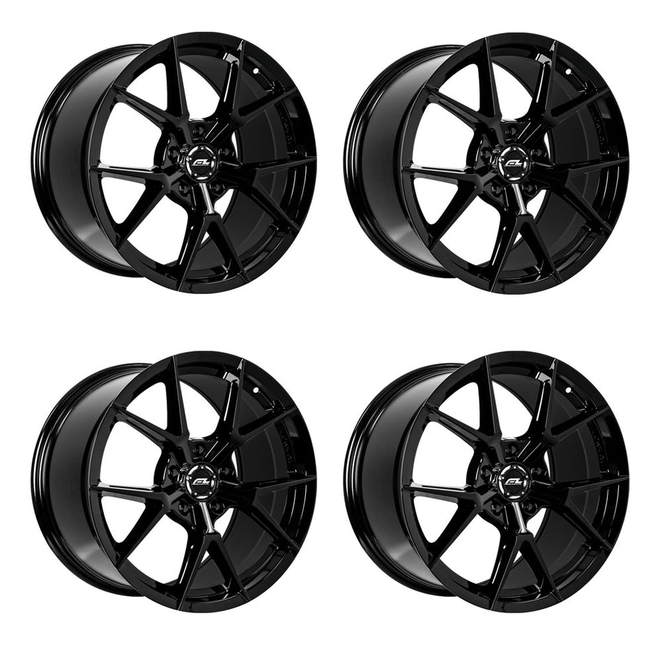 Forgedlite RFL-5 C8 Corvette 19" Front 20" Rear Wheel and Tire Package - Gloss Black