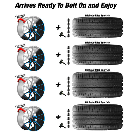 Chevy Corvette C8 Stingray Savini SV-F6 Custom Finish 20in wheel and Michelin Pilot Sport 4S tire package