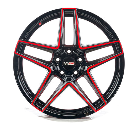 Corvette C8 Stingray Z51 Cray-Panthera-Torch-Red-and-Black-19in Wheel