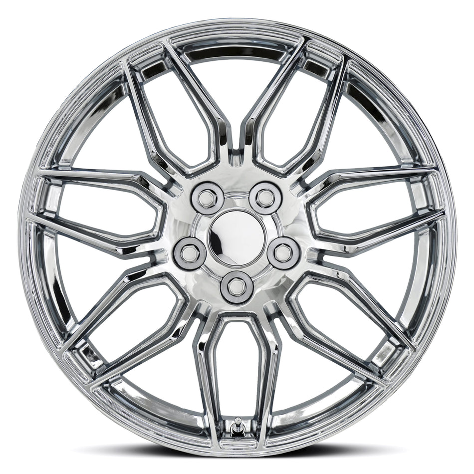 Factory Reproductions FR401F C8 Corvette 19" Front 20" Rear Wheel and Tire Package - Chrome