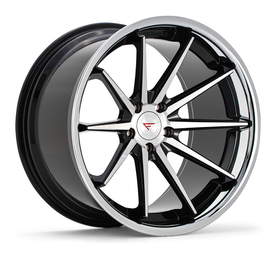 Ferrada FR4 Tesla Model 3 20" Front and Rear Wheel and Tire Package - Black w/ Machined Face