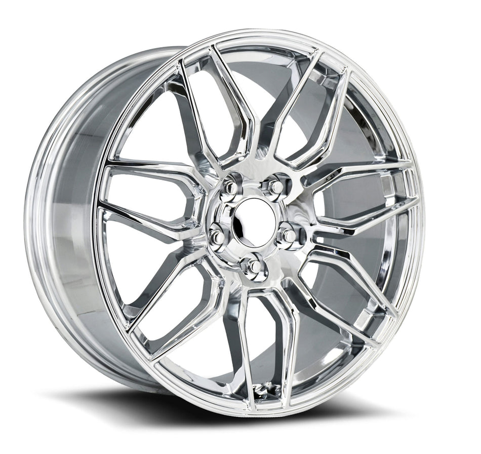 Factory Reproductions FR401F C7 Z06 Corvette 19" Front 20" Rear Wheel and Tire Package - Chrome