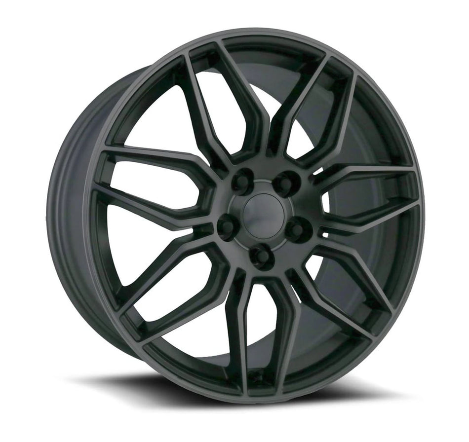 Factory Reproductions FR25F C7 Z06 Corvette 19" Front 20" Rear Wheel and Tire Package - Titanium Gray Machine