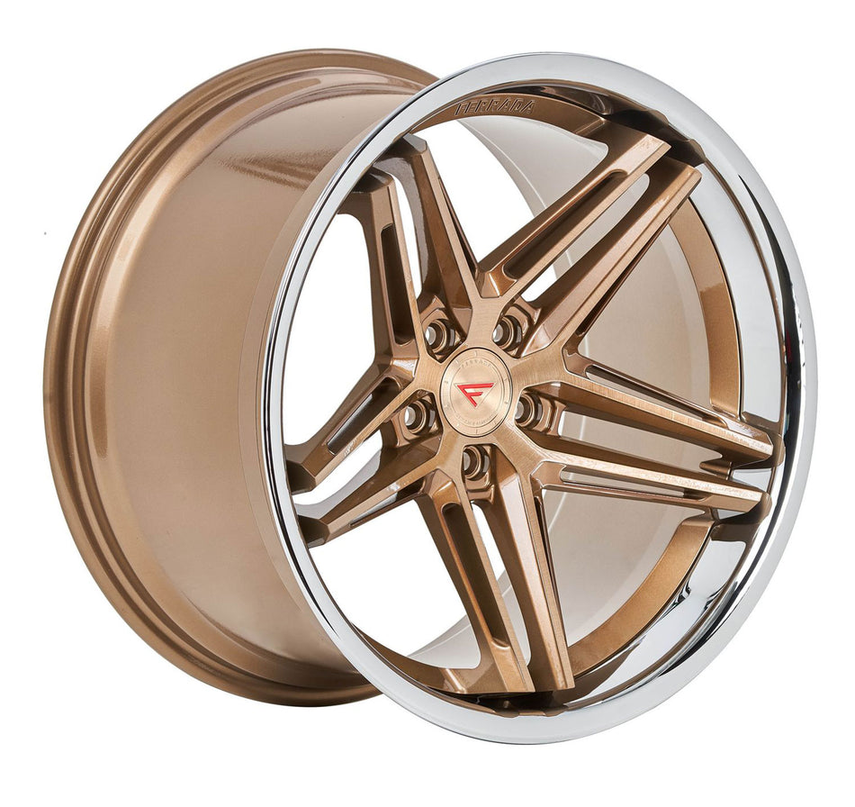 Ferrada CM1 Tesla Model 3 20" Front and Rear Wheel and Tire Package - Brushed Cobre