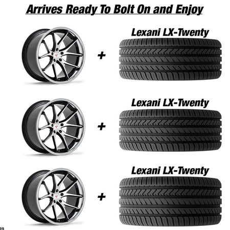 Polaris Slingshot Ferrada FR2 Machine Black wChrome Lip Wheel and Tire Package