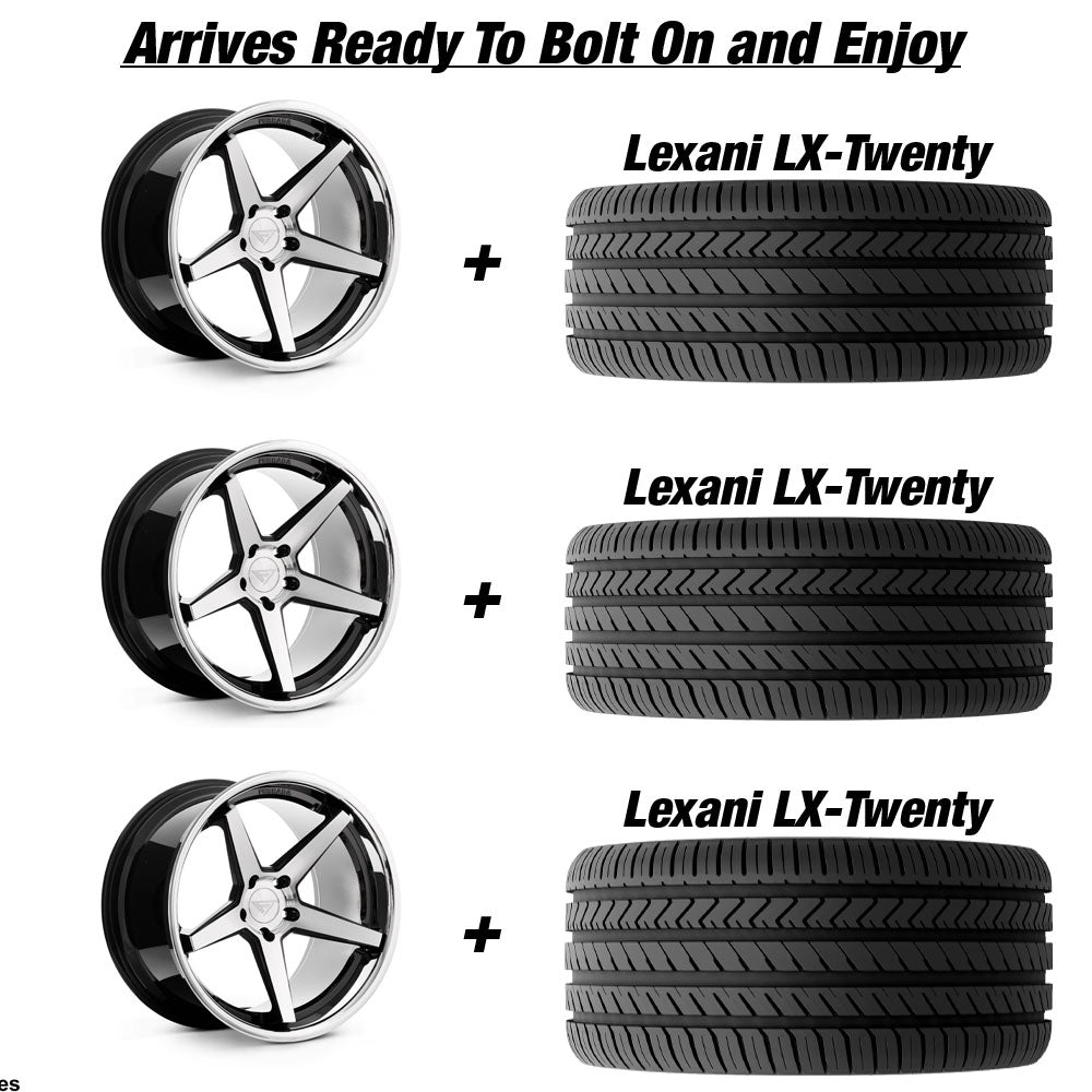 Polaris Slingshot Ferrada FR3 Gloss Black With Machined Tips Wheel and Tire Package