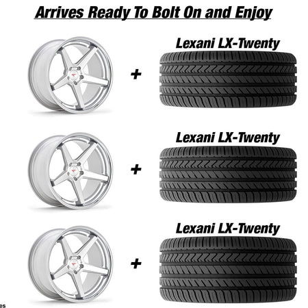 Polaris Slingshot Ferrada FR3 Machine Silver wChrome Lip Wheel and Tire Package