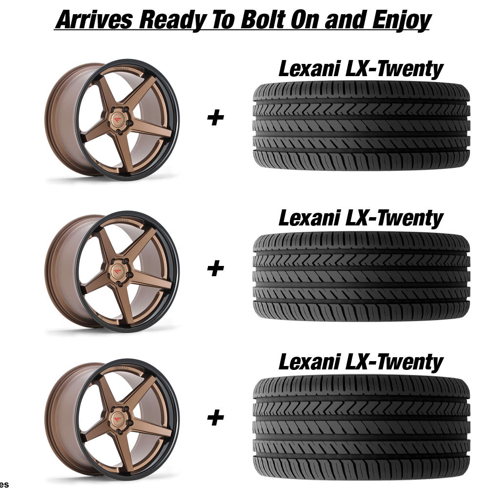 Polaris Slingshot Ferrada FR3 Matte Bronze wGloss Black Lip Wheel and Tire Package