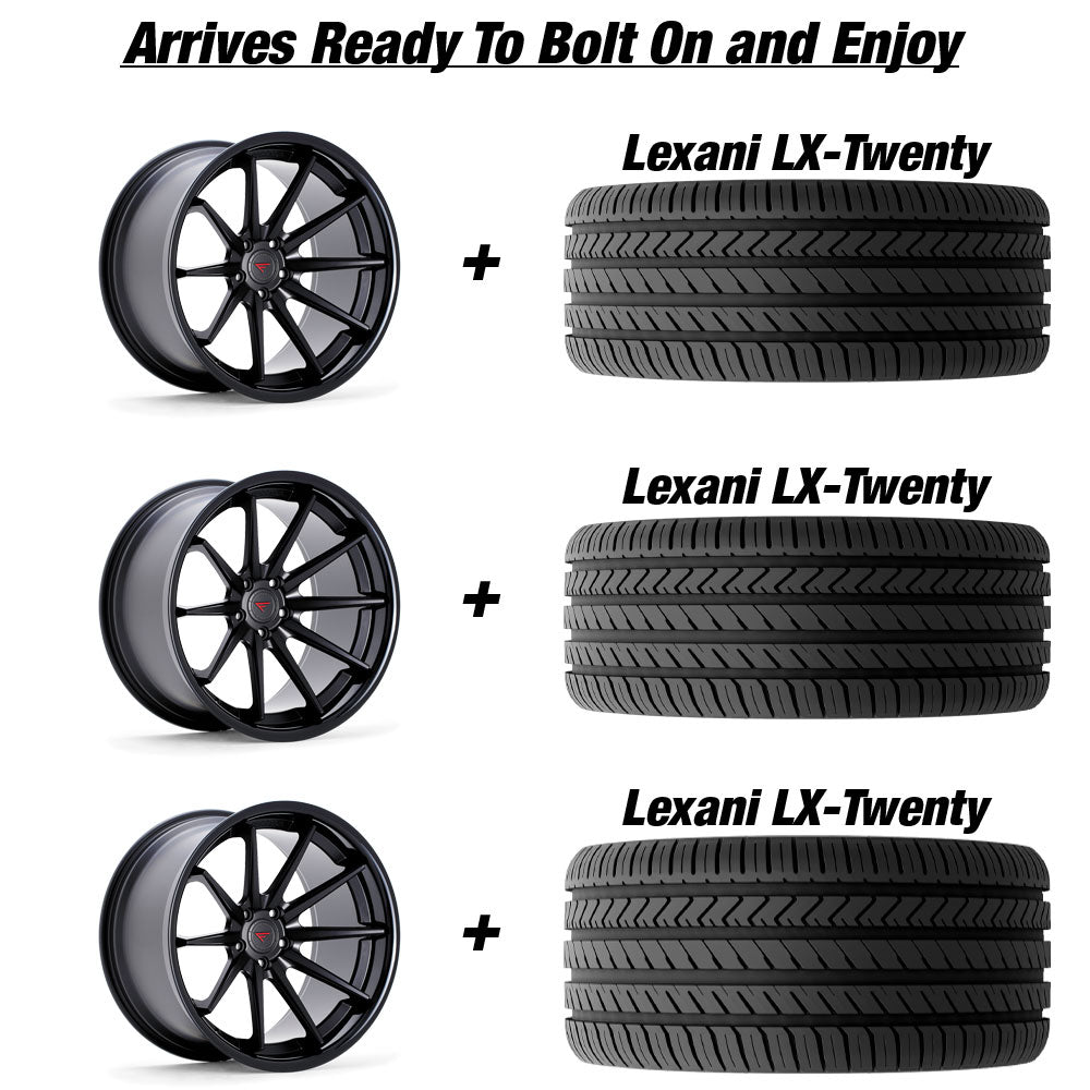 Polaris Slingshot Ferrada FR4 Matte Black wGloss Black Lip Wheel and Tire Package