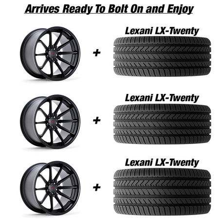 Polaris Slingshot Ferrada FR4 Matte Black wGloss Black Lip Wheel and Tire Package