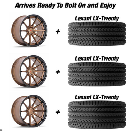 Polaris Slingshot Ferrada FR4 Matte Bronze wGloss Black Lip Wheel and Tire Package