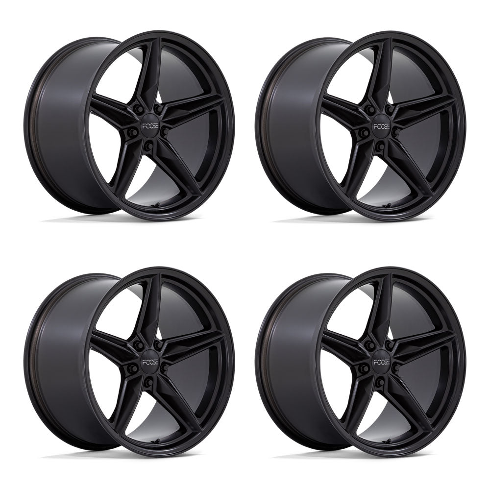 Foose CF8 Matte Black Corvette C8 Wheel Package