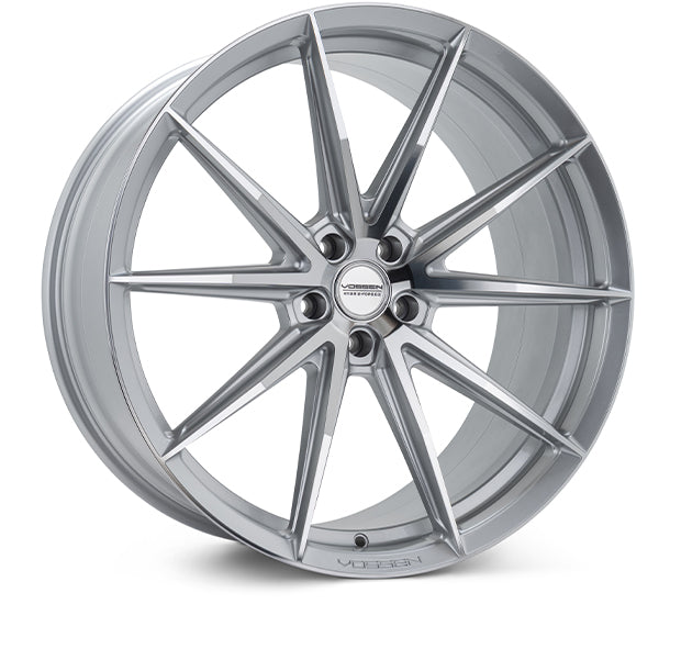 Vossen HFX-2 Tesla Model 3 20" Front and Rear Wheel and Tire Package - Silver Polished