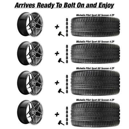 HRE F11 Liquid Metal Corvette C8 Michelin Pilot Sport 4 All Season ZP Wheel and Tire Package