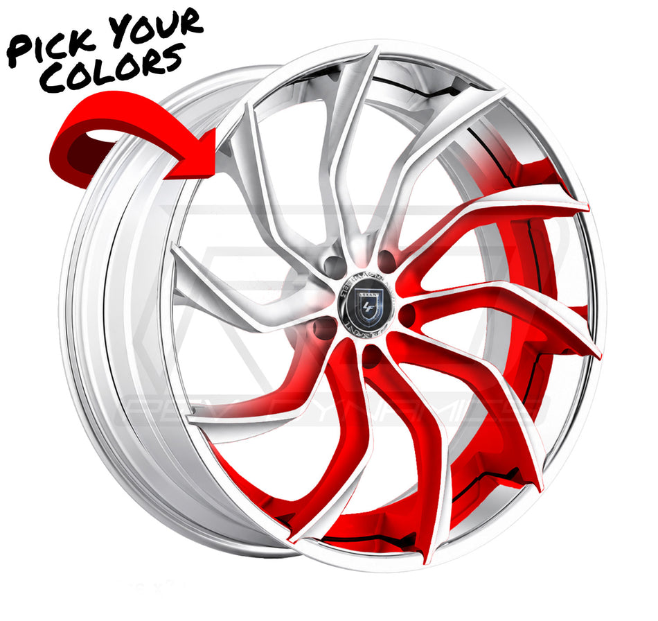 Lexani LZ-753 Forged Slingshot 22" Front and 22" Rear Wheel and Tire Package