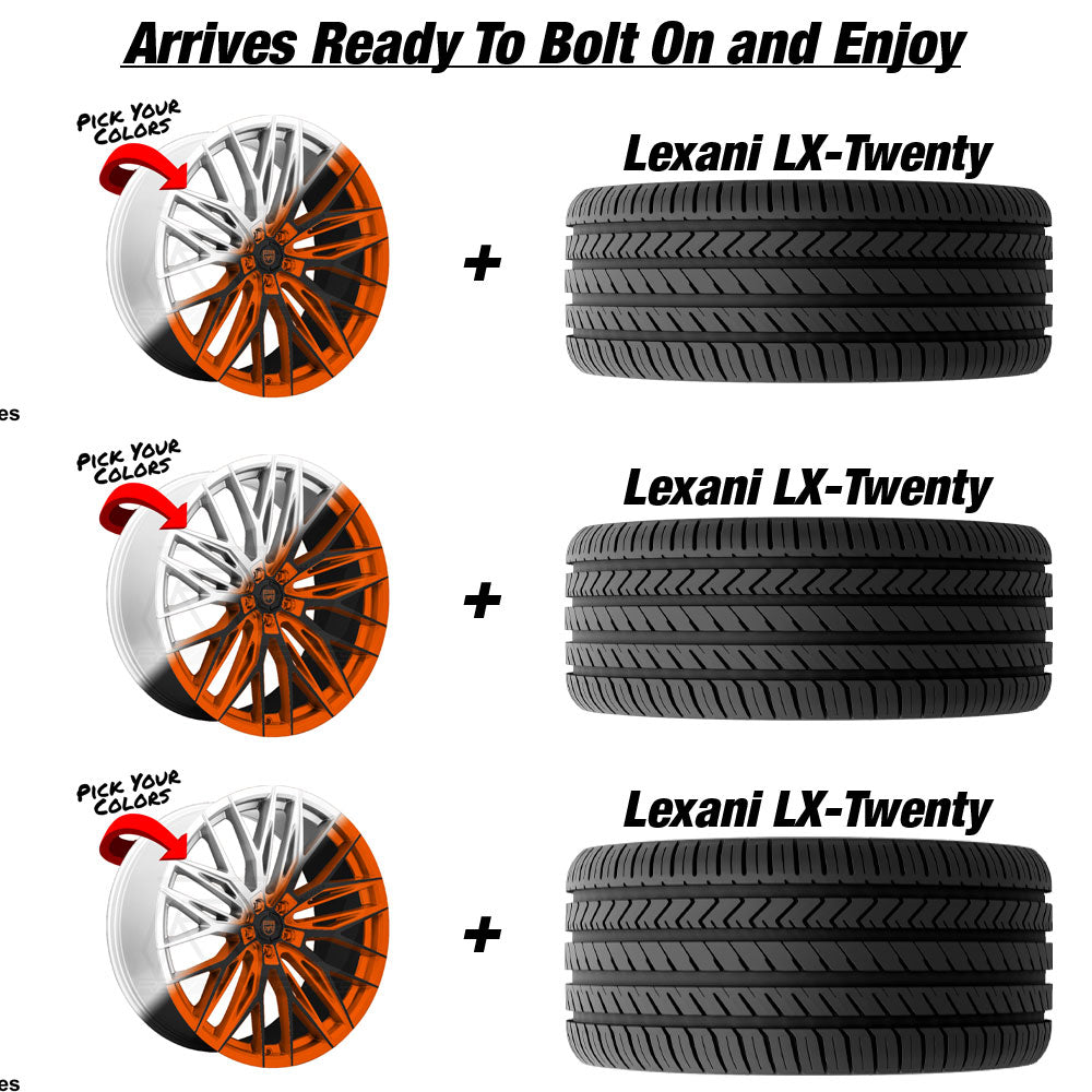 Polaris Slingshot Lexani Aries Custom Finish Wheel and Tire Package