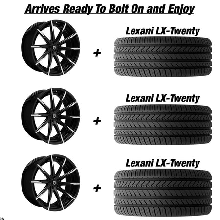 Polaris Slingshot Lexani CSS-15 Gloss Black With Machined Tips Wheel and Tire Package