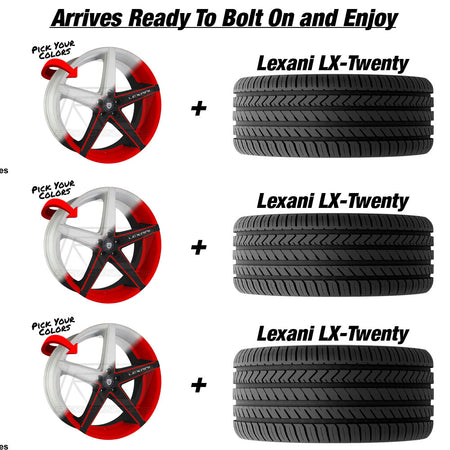 Polaris Slingshot Lexani R-4 Custom Finish Wheel and Tire Package