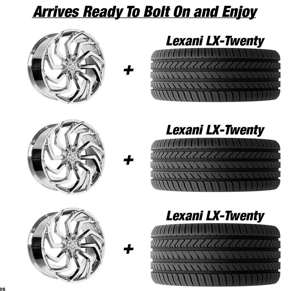 Polaris Slingshot Lexani Shadow Chrome Wheel and Tire Package