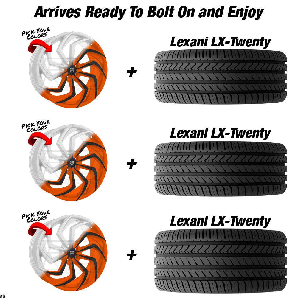 Polaris Slingshot Lexani Shadow Custom Finish Wheel and Tire Package