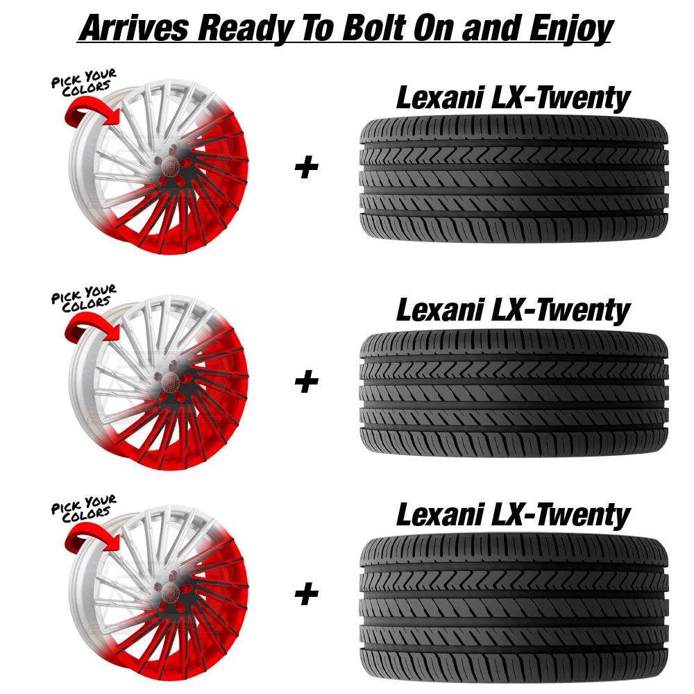 Polaris Slingshot Lexani Wraith Custom Finish Wheel and Tire Package