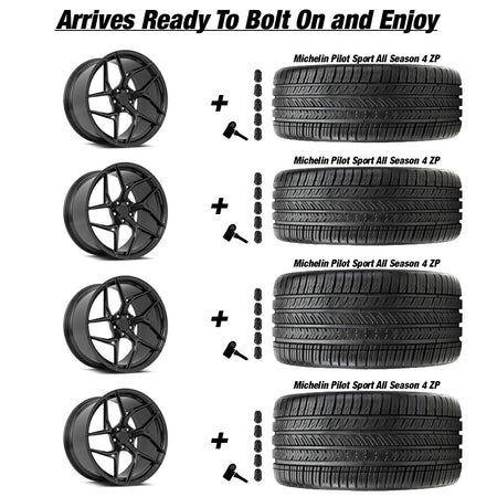 MRR F10 Carbon Flash Corvette C8 Michelin Pilot Sport 4 All Season ZP Wheel and Tire Package