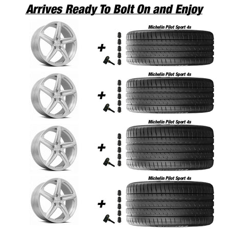 MRR F23 Brushed Clear Corvette C8 Michelin Pilot Sport 4s Wheel and Tire Package