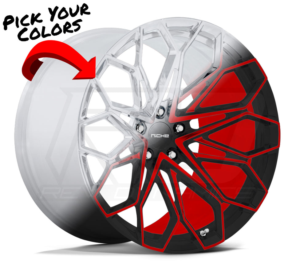 Niche Manta C7 Z06 Corvette 19" Front 20" Rear Wheel and Tire Package - Custom Finish