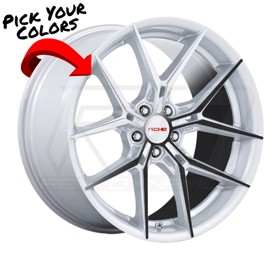 Niche Prodigy 5 C8 Corvette 19" Front 20" Rear Wheel and Tire Package - Custom Finish