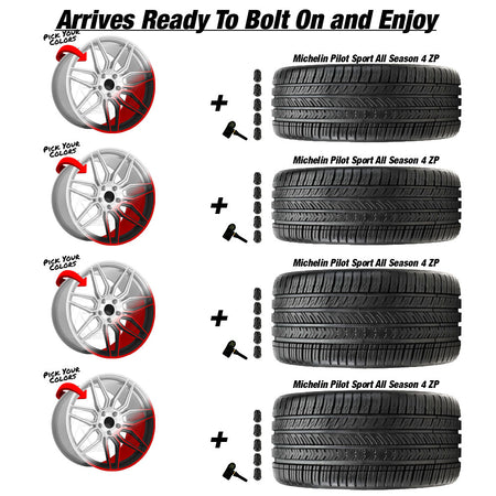 OE Wheels CV03D Custom Finish Corvette C8 Michelin Pilot Sport 4 All Season ZP Wheel and Tire Package