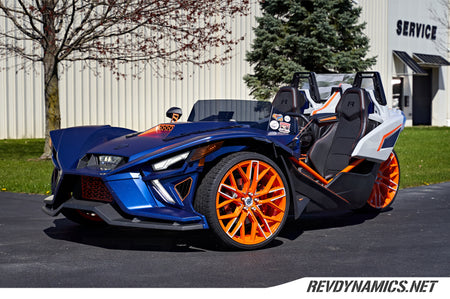 Polaris Slingshot with color matched and powder coated tuner style lug nuts
