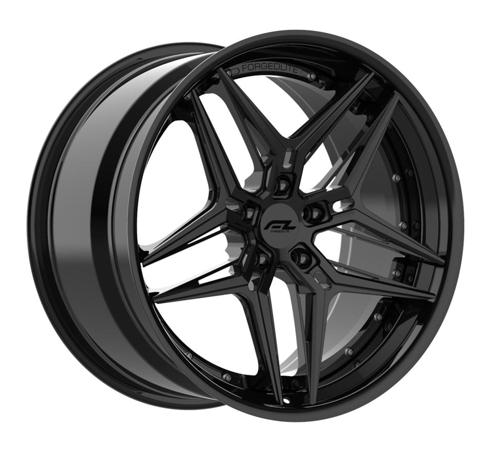 Forgedlite RS8 3pc C8 Corvette 20x9" Front 21x12" Rear Wheel and Tire Package - Gloss Black