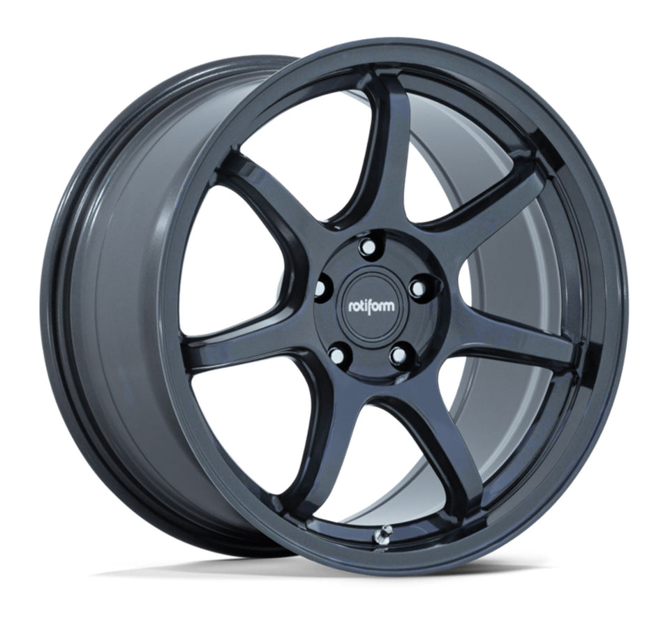 Rotiform BPU Tesla Model 3 19" Front and Rear Wheel and Tire Package - Gloss Blue Gray