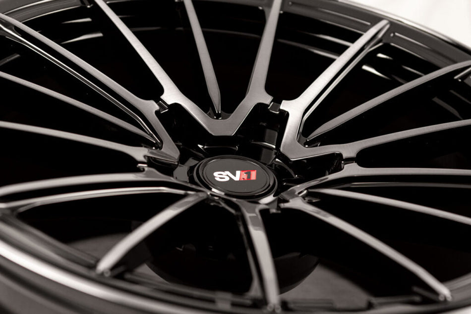 Savini SV1 R2 Slingshot 20" Super Wide Rear (345 or 335) Wheel and Tire Package - Gloss Black w/Double Dark Tint